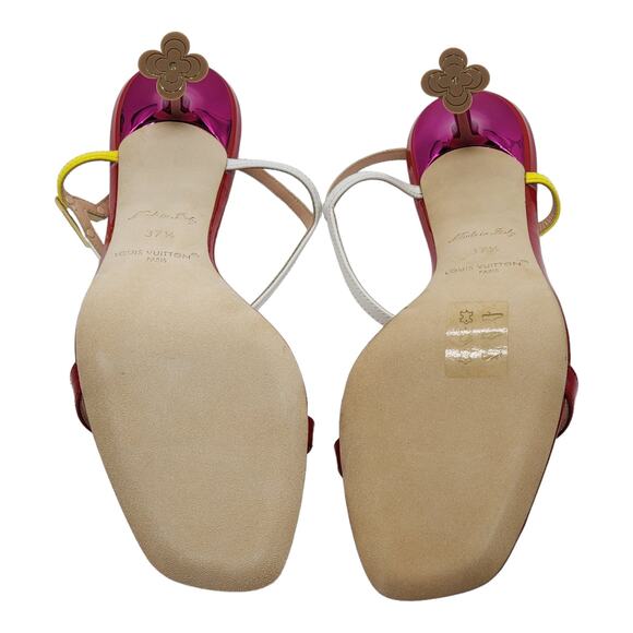 Louis Vuitton Blossom Sandals Leather in Red NWB - Picture 8 of 11